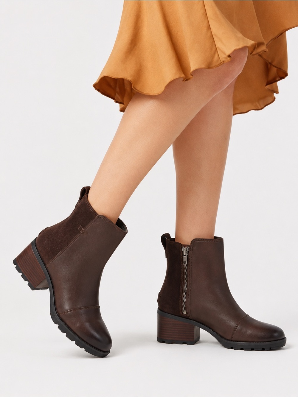 SOREL Cate Brown Waterproof Leather Ankle Boots 6.5 - Picture 3 of 15